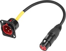 D-type XLR Male Panel Mount to XLR Female Connector Pass Through Cabl