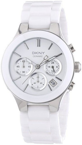 DKNY Chronograph White Dial White Ceramic Ladies Watch NY4912 38mm - Picture 1 of 3