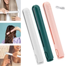 2 In 1 Hair Straightener USB Cordless Straightening Curling Flat Iron US