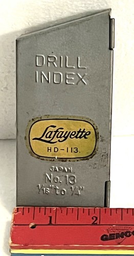 Mixed Lot of 13 Various Size Drill Bits (Used & New) In Vtg Lafayette Metal Case - Picture 12 of 15