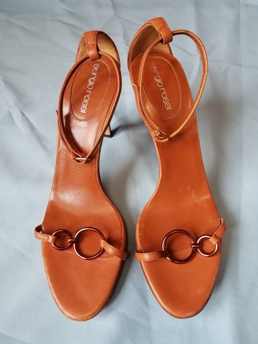 5 Rossi 38 hiel kastanjebruine band 8 lederen sandalen pumps maat Sergio 5 zqSwAdz