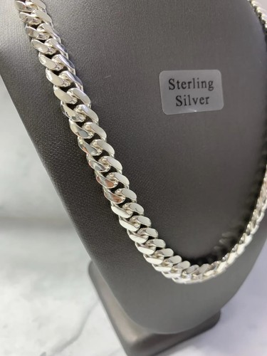 925 Sterling Silver Solid Miami Cuban Link Chain Necklace For Men Heavy Box Lock - Picture 5 of 5