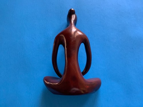 Yoga Figurine Meditation Pose Statue Namaste - Carved Wood - 8 Inches - Picture 2 of 5