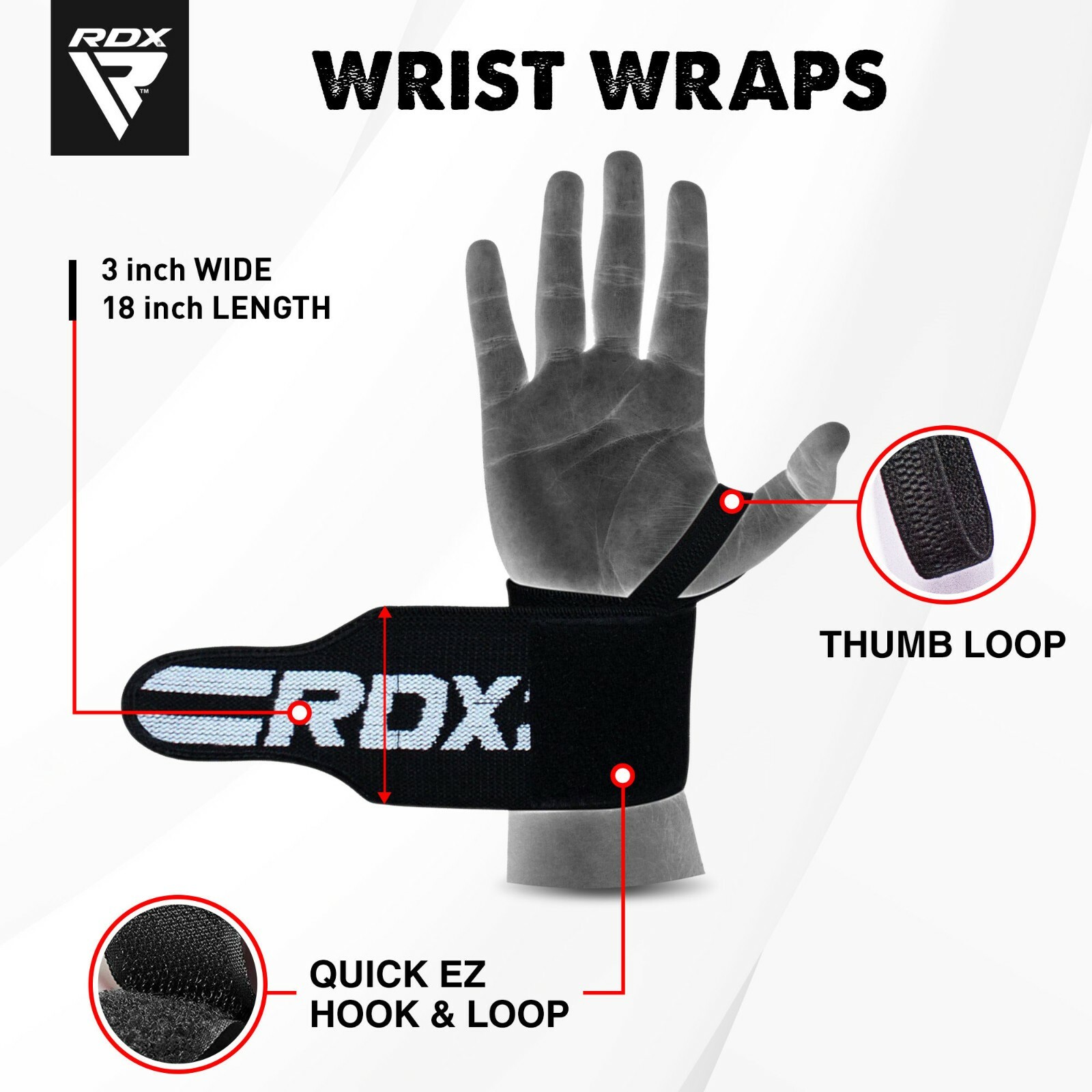 Weight Lifting Wrist Straps by RDX, Wrist Wraps, Lifting, Gym, Deadlift  Straps