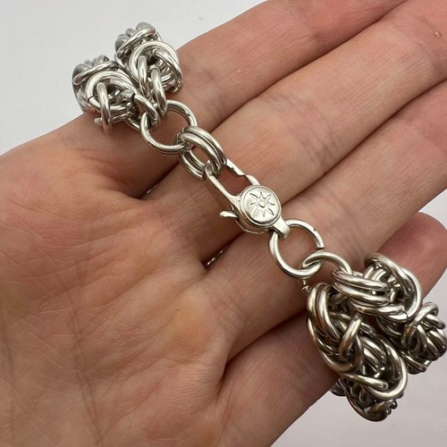 Vintage Massive Unusual 925 Sterling Silver Bracelet , Men's Jewelry - Picture 4 of 6