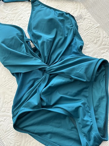 La Blanca Einteiler Badeanzug Neckholder Twist Knoten vorne Netzeinsätze 4 Pfau 5025 - Bild 1 von 15