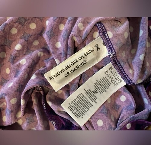 Michael Kors Sheath Dress Womens Extra Small Purple Diamond Print Midi Stretch - Picture 11 of 13