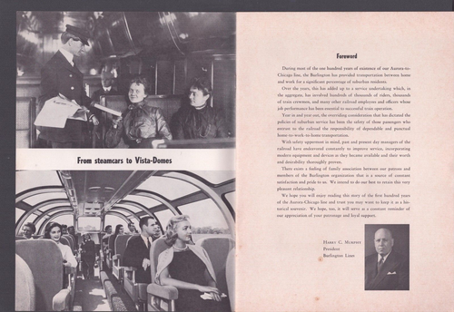 Burlington Route 1864-1964 100 Chicago Aurora Centennial Book Ticket Clipping RR - Picture 3 of 8