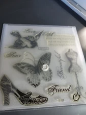 CTMH Find Your Style Stamp Set Bird Butterfly Shoe Mannequin D1452 -New-
