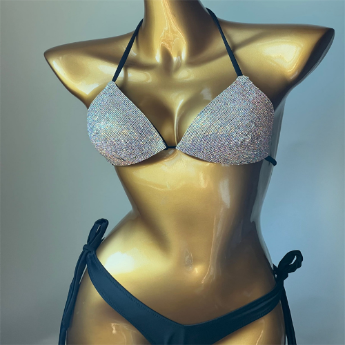 High Quality Diamond Bikini Made By Hand Diamond Set Triangle Bikini Swimsuit - Bild 16 von 27