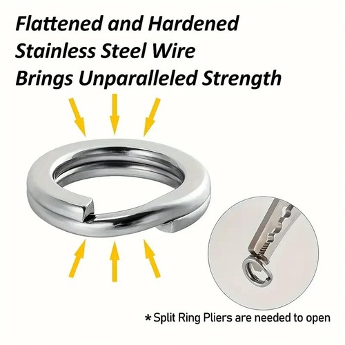 Hardened Stainless Steel Split Rings, pet tags craft Hobbies Hardware ALL SIZES - Picture 35 of 47