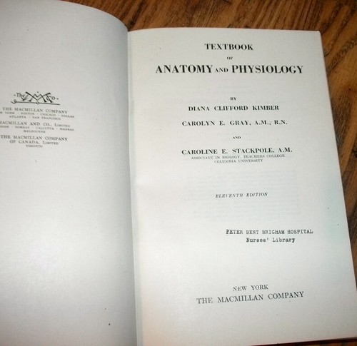 Anatomy & Physiology Textbook, by Kimber, Gray, & Stackpole, 1944, Illustrated - Picture 2 of 4