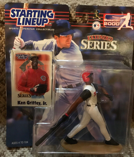 Kenner Starting LineUp Ken Griffey Jr. Reds 2000 Ext. Series Figure & Card NIB - Picture 1 of 3