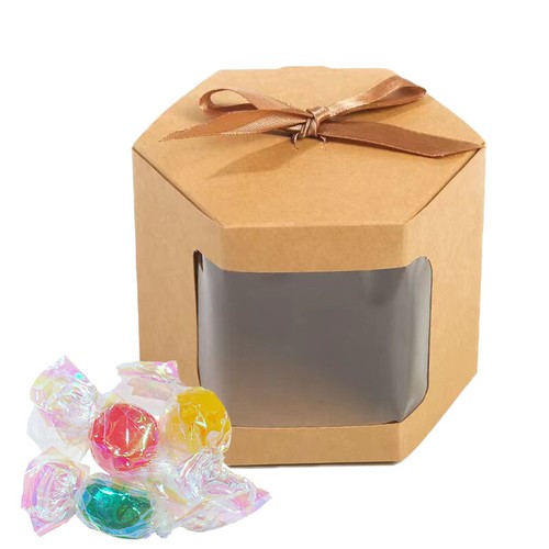 12Pcs Kraft Paper Cupcake Box Packaging Cake with PVC Clear Window Packing Case - Picture 17 of 23