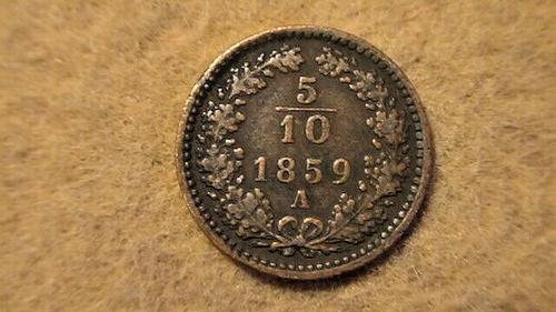 1859A 5/10 KREUZER COPPER COIN From Austria - Picture 3 of 4