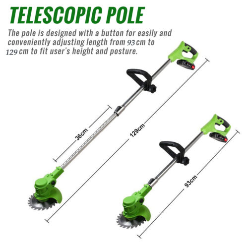 Electric Cordless Grass String Trimmer Lawn Edger WeedWacker Cutter + 2 Battery - Picture 3 of 12