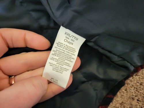 Chaqueta acolchada de franela con capucha para hombre CHAPS roja a cuadros talla XXL - Imagen 5 de 5