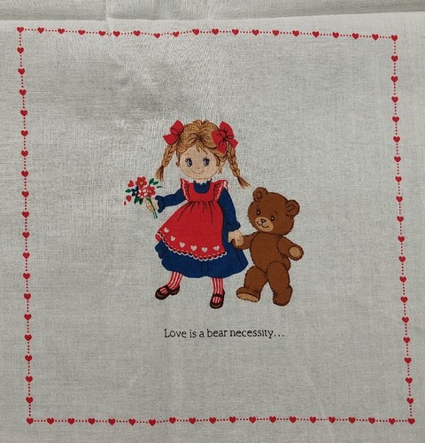 VTG Cranston Love Makes the World Go Round Cotton Fabric 10 Square Panel 17x43 - Picture 8 of 13