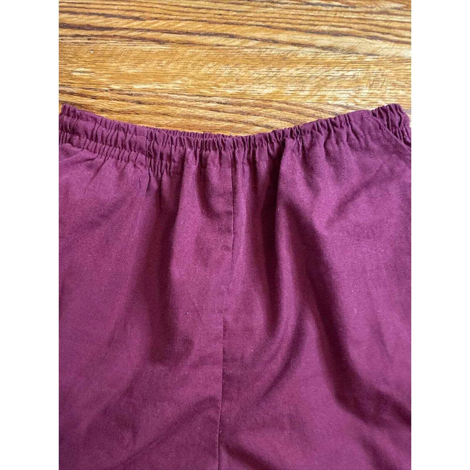 Greentown Scrub Pants Wine Elastic Waist 4 Pocket Medium - Image 3 of 4