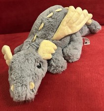 RARE Little Town Grey And Yellow Dragon Soft Toy Plush 14” Aldi Stuffed Animal 