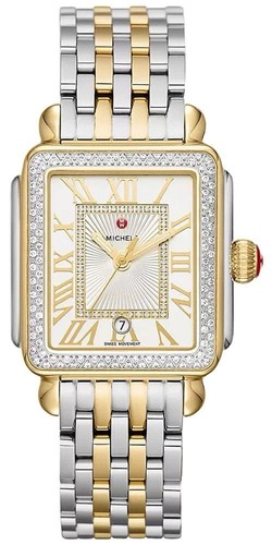 Michele Deco Madison Diamond Two-Tone Roman Numeral Dial Watch MWW06T000144