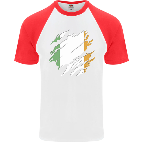 Zerrissen Irland Flagge Irisch St Patricks Day Fußball HERREN S/S Baseball T - Picture 38 of 50