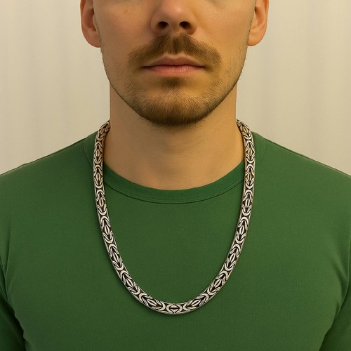 Königskette 8 mm Breit Oxidiert Massiv Hochglanz 925er Silber Damen Herren - Bild 10 von 54