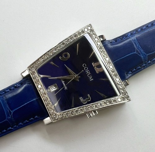 Corum Trapeze Stainless Steel - Blue Dial - Factory Diamond Bezel - Automatic - Picture 2 of 8