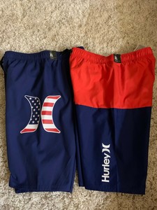 New-Hurley-Swim-Shorts-Trunks-Board-Short-Boys-Red-Blue-Americana-XL