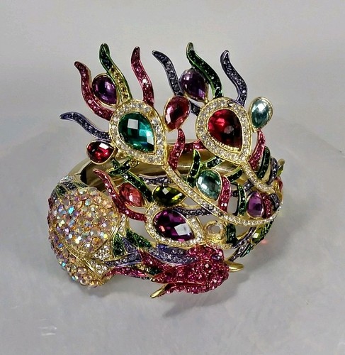 Multi Gemstones Gold Toned Bangle AB