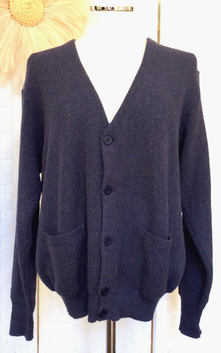 VTG Peruvian Connection 100% Alpaca Blue V-Neck Button Cardigan Sweater S FXC - Picture 2 of 16