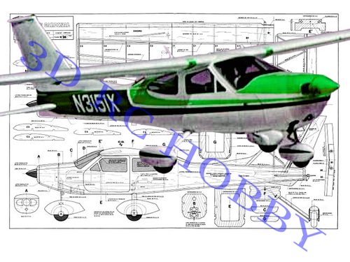 GIANT Cessna 177 Cardinal 94" WS RC Model Plane Airplane Plans Templates PRINTED