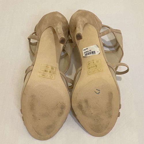 ALDO Gabea Beige Mesh Strappy Heels Stiletto Sandals Back Zipper Women’s Size 8 - Picture 14 of 17