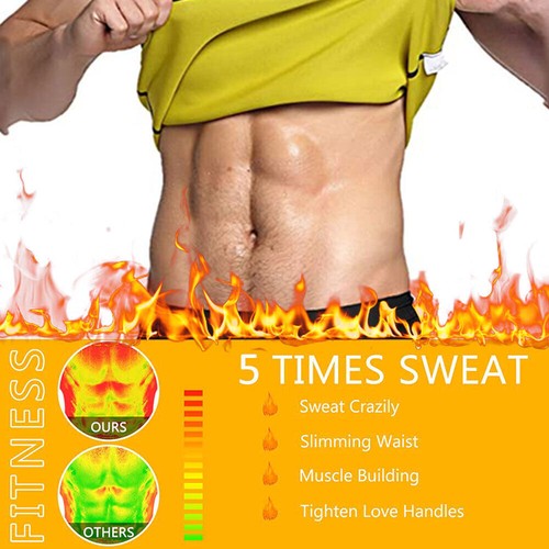 Herren Neopren Fitness Weste Sauna Weste Schweiß Body Shaper Taillentrainer Fatburner - Bild 5 von 12