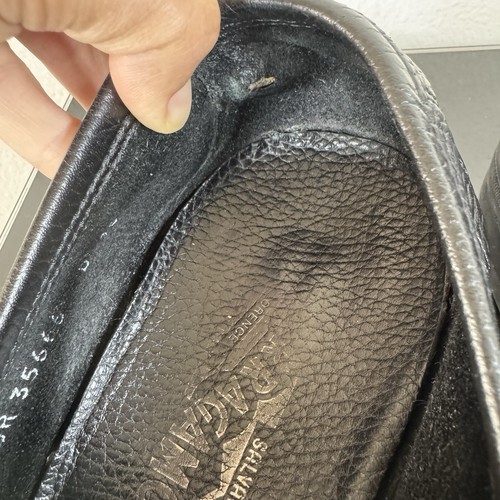 Mocasines sin cordones Salvatore Ferragamo Gancini para hombre 10D cuero negro - Imagen 15 de 15