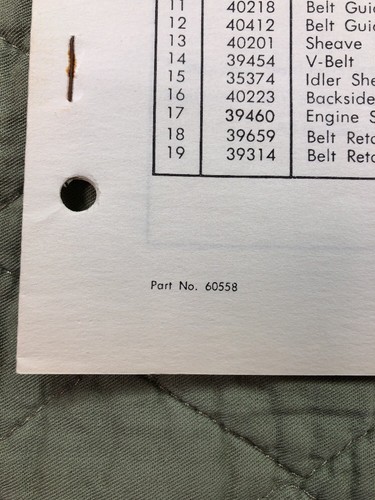 AMF 36" RIDING ROTARY MOWER PARTS LIST MANUAL MODEL 52822000 P/N 60558 - Picture 3 of 5