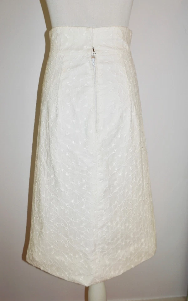 Falda TULEH Blanca Algodón Bordada Línea A - Talla 4 Foto 2 de 4