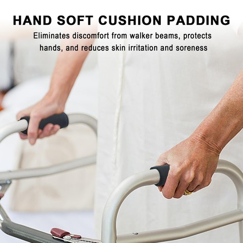 Paquete de 2 cojines de mango de andador almohadillas de cubierta de agarre para silla de ruedas rodante - Imagen 4 de 7