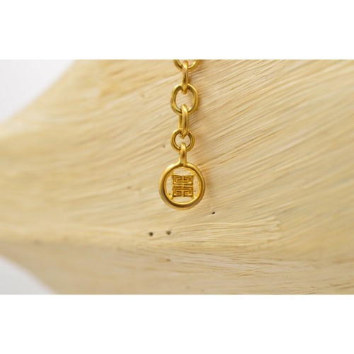 Givenchy Vintage Cabochon Halsband Halskette gebürstet Gold Perlen signiert NOS Bin3B - Bild 6 von 12