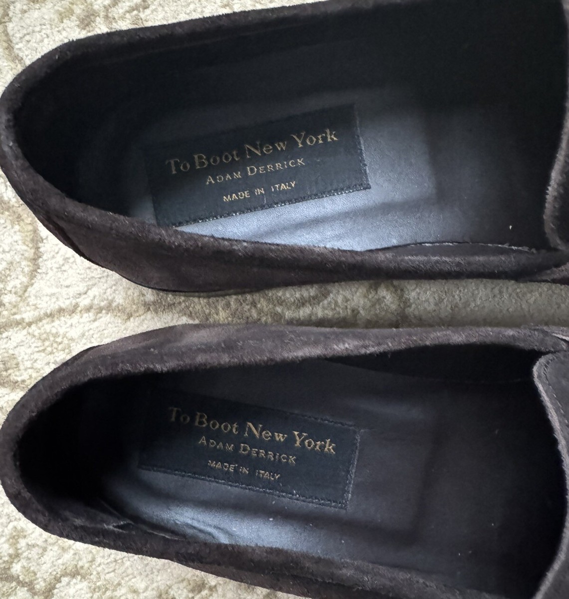 TO BOOT NEW YORK “RONNY” Brown Suede Penny Loafers Size 11.5  display picture 1