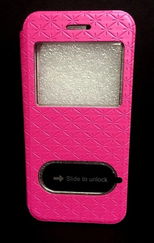 Funda protectora de cuero rosa abatible con ventana de vista para Apple iPhone 6 ¡VENDEDOR DE EE. UU.!  - Imagen 1 de 3