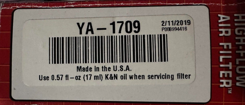 K&N AIR FILTER YAM. VMX1700 #YA-1709 - Picture 3 of 3
