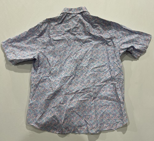 Tailorbyrd Shirt 2xl Button Down Short Sleeve Floral Pink Purple Blue - Picture 6 of 9