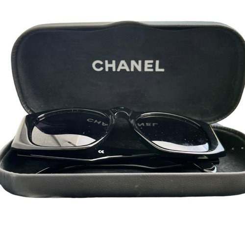 CHANEL Matelasse Coco Logo Gold Black Sunglasses 01450 - Picture 5 of 8