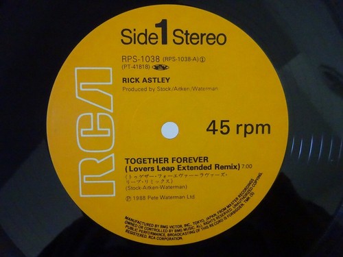 Rick Astley Together Forever RCA RPS-1038 Japan VINYL LP OBI - Picture 3 of 3