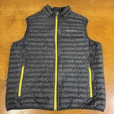 Eddie Bauer Vest Mens Large Gray Puffer Goose Down Eb700 Packable Gorpcore
