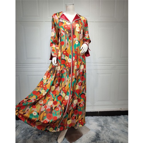 Arab Kaftan Women Muslim Maxi Dress Turkey Islamic Long Robes Dubai Dresses Gown - Bild 231 von 244