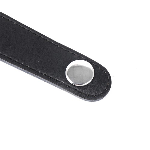 Juego de 2 correas ajustables de cuero PU de cuero PU a distancia de orificio de 10 cm negro - Imagen 4 de 5