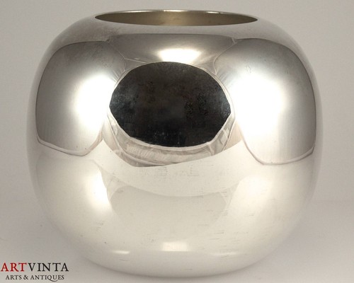 Moderne Vase Metall Versilbert Ungemarkt Vase Metal Silver-plated - Bild 3 von 7