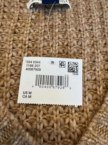 American Eagle nuevo con etiquetas suéter de punto con cable cuello en V de gran tamaño talla mediana - Imagen 4 de 8